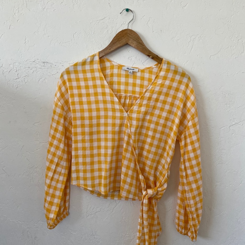 Madewell Long-Sleeve Sash-Tie Wrap Top